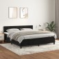 vidaXL Giroletto a Molle con Materasso Nero 160x200 cm in Velluto
