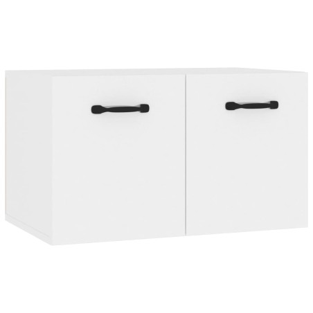 Armadietto a Muro Bianco Lucido 80x36x50 cm Legno Multistrato