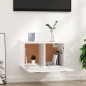Armadietto a Muro Bianco Lucido 80x36x50 cm Legno Multistrato