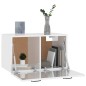 Armadietto a Muro Bianco Lucido 80x36x50 cm Legno Multistrato
