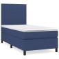 vidaXL Giroletto a Molle con Materasso Blu 80x200 cm inTessuto