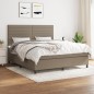 vidaXL Giroletto a Molle con Materasso Tortora 160x200 cm in Tessuto