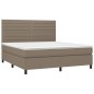 vidaXL Giroletto a Molle con Materasso Tortora 160x200 cm in Tessuto