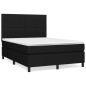 vidaXL Giroletto a Molle con Materasso Nero 140x190 cm in Tessuto