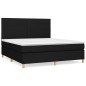 vidaXL Giroletto a Molle con Materasso Nero 160x200 cm in Tessuto