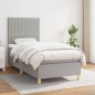 vidaXL Giroletto a Molle con Materasso Grigio Chiaro 80x200 cm Tessuto