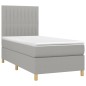 vidaXL Giroletto a Molle con Materasso Grigio Chiaro 80x200 cm Tessuto