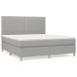 vidaXL Giroletto a Molle con Materasso Grigio Chiaro160x200 cm Tessuto