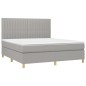 vidaXL Giroletto a Molle con Materasso Grigio Chiaro160x200 cm Tessuto