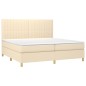 vidaXL Giroletto a Molle con Materasso Crema 200x200 cm in Tessuto