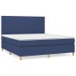 vidaXL Giroletto a Molle con Materasso Blu 160x200 cm in Tessuto