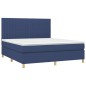vidaXL Giroletto a Molle con Materasso Blu 160x200 cm in Tessuto