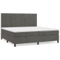 vidaXL Giroletto a Molle con Materasso Grigio Scuro 200x200 cm Velluto