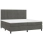 vidaXL Giroletto a Molle con Materasso Grigio Scuro 200x200 cm Velluto