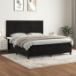 vidaXL Giroletto a Molle con Materasso Nero 160x200 cm in Velluto