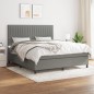 Giroletto a Molle con Materasso Grigio Scuro 160x200 cm Tessuto