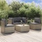 Set Divani da Giardino 5 pz con Cuscini in Polyrattan Grigio