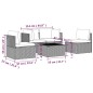Set Divani da Giardino 5 pz con Cuscini in Polyrattan Grigio