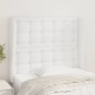 Testiera ad Orecchio Bianca 93x23x118/128 cm in Similpelle Testiera ad Orecchio Bianca 93x23x118/128 cm in Similpelle