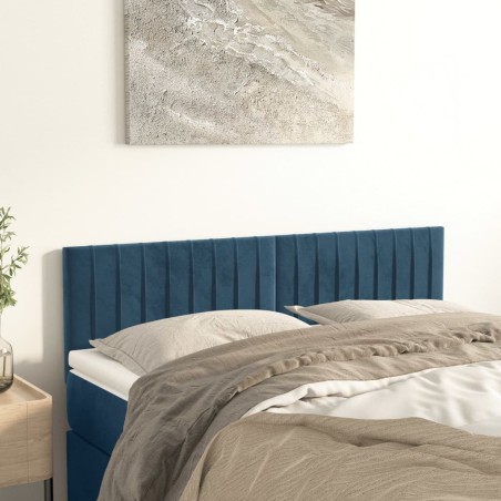 Testiere 2 pz Blu Scuro 72x5x78/88 cm in Velluto