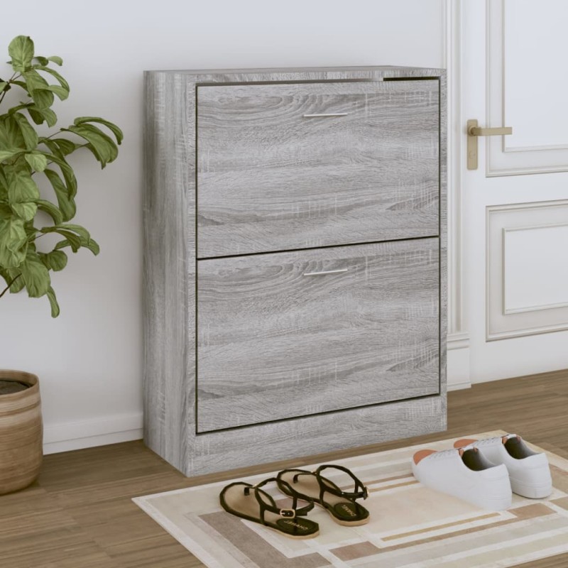 Scarpiera Grigio Sonoma 63x24x81 cm in Legno Multistrato Scarpiera Grigio Sonoma 63x24x81 cm in Legno Multistrato