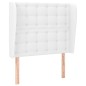 Testiera ad Orecchio Bianca 93x23x118/128 cm in Similpelle Testiera ad Orecchio Bianca 93x23x118/128 cm in Similpelle