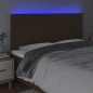 Testiera a LED Marrone scuro 200x5x118/128cm in Tessuto Testiera a LED Marrone scuro 200x5x118/128cm in Tessuto