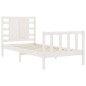 Giroletto con Testiera Bianco Single in Legno Massello Giroletto con Testiera Bianco Single in Legno Massello