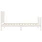 Giroletto con Testiera Bianco Single in Legno Massello Giroletto con Testiera Bianco Single in Legno Massello