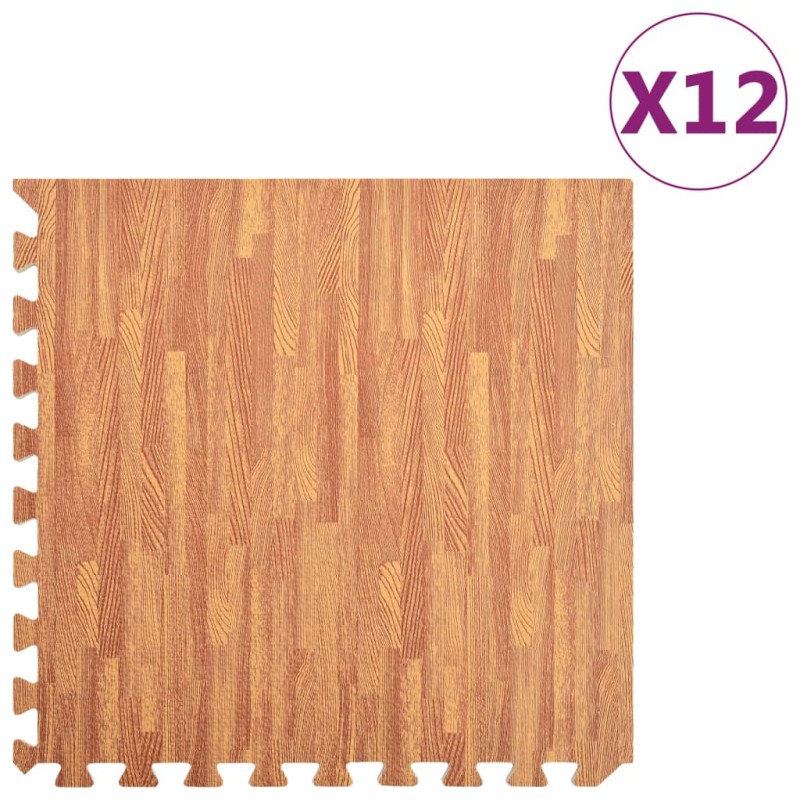 Tappetino a Incastro 12 pz Venature Legno 4,32 ㎡ Schiuma EVA Tappetino a Incastro 12 pz Venature Legno 4,32 ㎡ Schiuma EVA