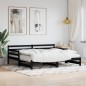 Divano Letto con Letto Estraibile Nero 90x190cm Massello Pino Divano Letto con Letto Estraibile Nero 90x190cm Massello Pino