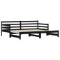 Divano Letto con Letto Estraibile Nero 90x190cm Massello Pino Divano Letto con Letto Estraibile Nero 90x190cm Massello Pino