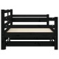 Divano Letto con Letto Estraibile Nero 90x190cm Massello Pino Divano Letto con Letto Estraibile Nero 90x190cm Massello Pino