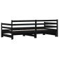 Divano Letto con Letto Estraibile Nero 90x190cm Massello Pino Divano Letto con Letto Estraibile Nero 90x190cm Massello Pino