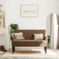Panca con Schienale Marrone 120x62x75,5 cm in Scamosciato Panca con Schienale Marrone 120x62x75,5 cm in Scamosciato