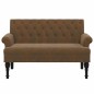Panca con Schienale Marrone 120x62x75,5 cm in Scamosciato Panca con Schienale Marrone 120x62x75,5 cm in Scamosciato