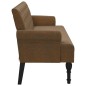 Panca con Schienale Marrone 120x62x75,5 cm in Scamosciato Panca con Schienale Marrone 120x62x75,5 cm in Scamosciato
