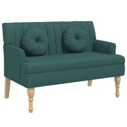 Panca con Cuscini Verde Scuro 113x64,5x75,5 cm in Tessuto