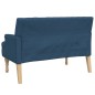 Panca con Cuscini Blu 113x64,5x75,5 cm in Tessuto