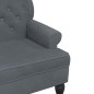 Panca con Schienale Grigio Scuro 119,5x64,5x75 cm in Velluto Panca con Schienale Grigio Scuro 119,5x64,5x75 cm in Velluto