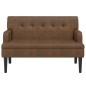 Panca con Schienale Marrone 112x65,5x75 cm in Scamosciato