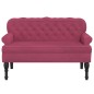 Panca con Schienale Rosso Vino 119,5x64,5x75 cm in Velluto