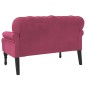 Panca con Schienale Rosso Vino 119,5x64,5x75 cm in Velluto
