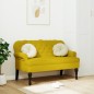 Panca con Schienale Gialla 119,5x64,5x75 cm in Velluto Panca con Schienale Gialla 119,5x64,5x75 cm in Velluto