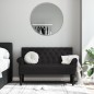 Panca con Schienale Nera 120x62x75,5 cm in Tessuto Panca con Schienale Nera 120x62x75,5 cm in Tessuto