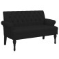 Panca con Schienale Nera 120x62x75,5 cm in Tessuto Panca con Schienale Nera 120x62x75,5 cm in Tessuto