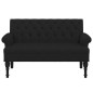Panca con Schienale Nera 120x62x75,5 cm in Tessuto Panca con Schienale Nera 120x62x75,5 cm in Tessuto