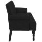 Panca con Schienale Nera 120x62x75,5 cm in Tessuto Panca con Schienale Nera 120x62x75,5 cm in Tessuto