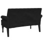 Panca con Schienale Nera 120x62x75,5 cm in Tessuto Panca con Schienale Nera 120x62x75,5 cm in Tessuto