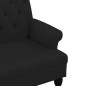 Panca con Schienale Nera 120x62x75,5 cm in Tessuto Panca con Schienale Nera 120x62x75,5 cm in Tessuto